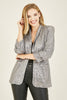 Silver Sequin Blazer With Pockets