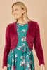 Yumi Burgundy Eyelash Knit Bolero
