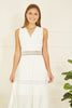 Yumi White Lace Trim Cotton Midi Sun Dress