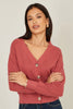 Yumi Rose Pink Relaxed Fit Cardigan With Stitch Detail
