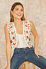 Yumi White Folk Embroidered Cotton Waist Coat