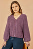 Yumi Purple Marl Knit Cardigan