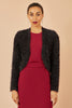 Yumi Black Metallic Fluffy Eyelash Bolero