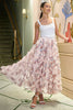 Yumi Ivory Floral Ruffle Mesh Midi Skirt