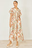 Yumi Ivory Viscose Relaxed Boho Print Maxi Shirt Dress