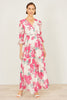 Yumi Pink Blossom Print Maxi Wrap Dress