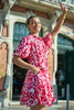 Yumi Pink Floral Print Viscose Relaxed Shirt Dress