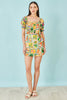 Yumi Multicolour Postcard Print Cotton Wrap Skirt