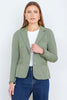 Versatile Stretch Cotton Blazer — Green for women, styled for work