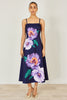 Yumi Navy Pansy Strappy Midi Dress