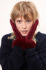 Louche Emer Faux Suede And Fur Cuffed Touch Screen Gloves - Burgundy