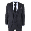 IM45 - Men's Classic Pinstripe 3 Piece Black Suit