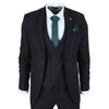 IM48 - Men's 3 Piece Black Tailored Fit Suit
