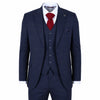 IM54 - Men's Navy Blue Check Tailored Fit 3 Piece Suit