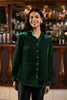 Yumi Green Velvet Relaxed Fit Shirt