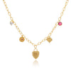 Janus Gold Charm Necklace: Pearl, Pink Zircon & Mother of Pearl