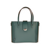 Leather Mini Twist Lock Shopper Bag - Pine