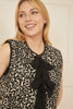 Yumi Brown Leopard Print Waistcoat With Bow Ties