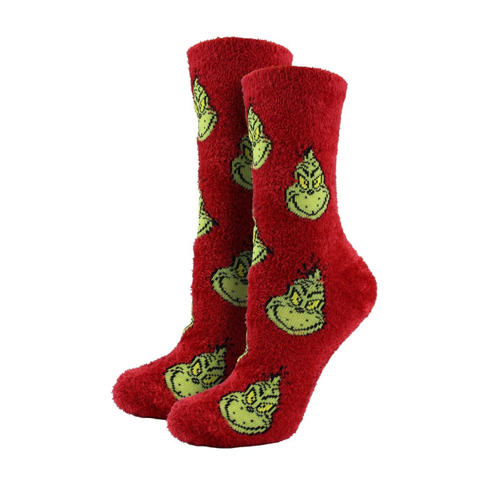 Ladies Novelty Grinch Socks | Funny Red Grinch Design Christmas Socks
