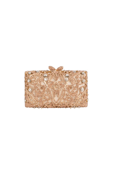 Classic Crystal Embellished Clutch — Gold for women, styled for everyday