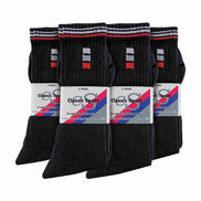 Mens Retro Stripe Cotton Sports Socks in White & Black (Multipack Options)