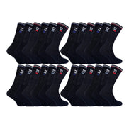 Mens Retro Stripe Cotton Sports Socks in White & Black (Multipack Options)