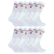 Mens Retro Stripe Cotton Sports Socks in White & Black (Multipack Options)