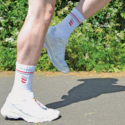 Mens Retro Stripe Cotton Sports Socks in White & Black (Multipack Options)