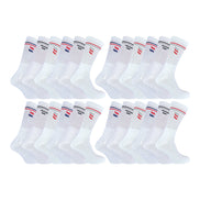 Mens Retro Stripe Cotton Sports Socks in White & Black (Multipack Options)
