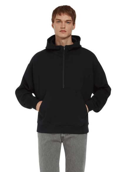 Organic Half Zip Hoodie: Unisex