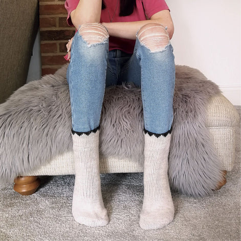 Ladies Warm Alpaca Wool Blend Boot Socks (Multipack Options)