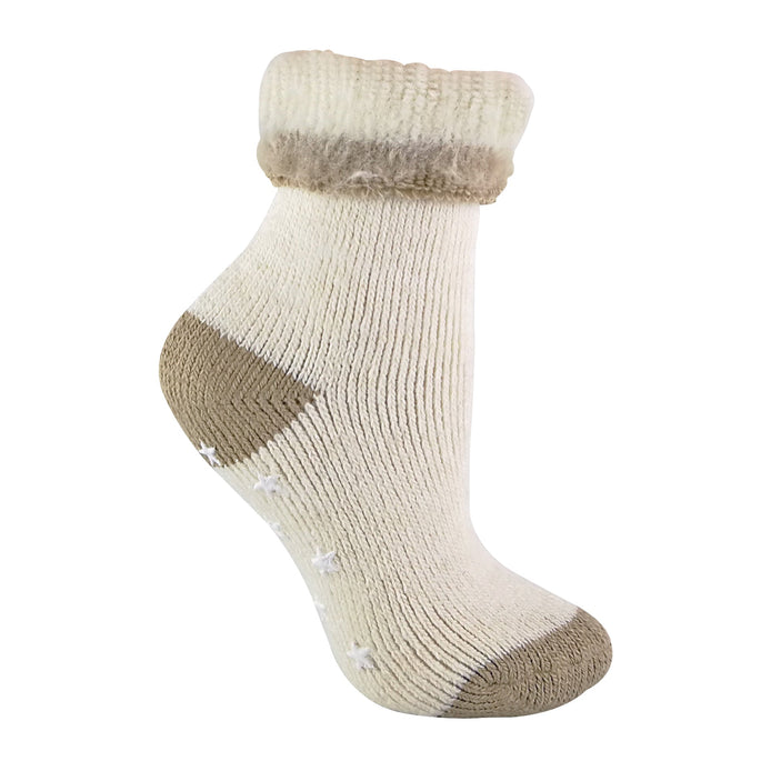 1 Pack Ladies Alpaca Wool Slipper Bed Socks with Star Grips