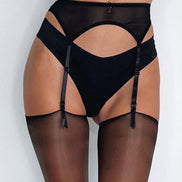 Black Mesh Suspender Belt