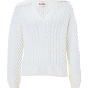 Jamie Cable Collar Jumper - Off White