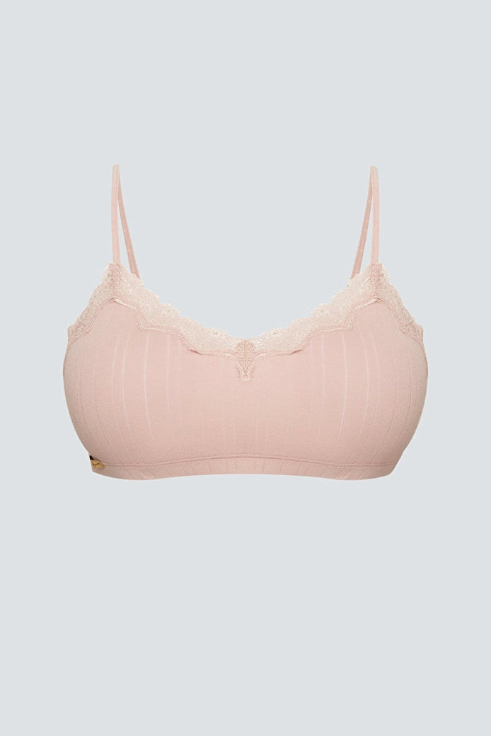 Organic Cotton Rib Bralette: Womens