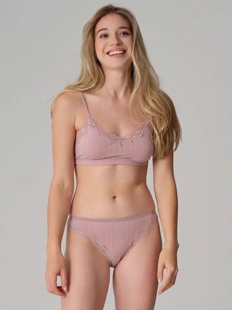 Organic Cotton Rib Bralette: Womens