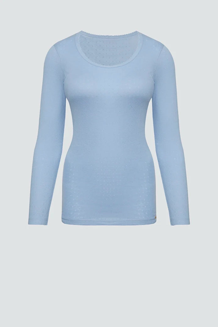 Organic Cotton Breathable Long Sleeve Undershirt: Womens
