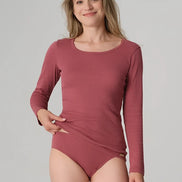 Organic Cotton Breathable Long Sleeve Undershirt: Womens