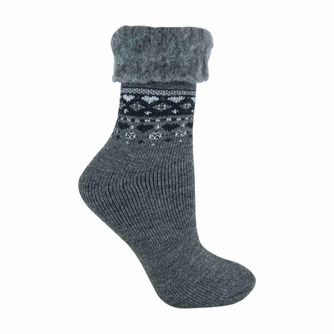 1 Pack Ladies Turn Over Top Warm Nordic Bed Socks for Winter