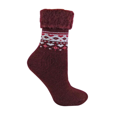 1 Pack Ladies Turn Over Top Warm Nordic Bed Socks for Winter