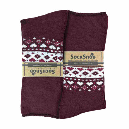 1 Pack Ladies Turn Over Top Warm Nordic Bed Socks for Winter