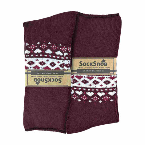 1 Pack Ladies Turn Over Top Warm Nordic Bed Socks for Winter