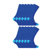12 Pack Mens Soft Breathable Cotton Bulk Buy Contrast Heel & Toe Socks