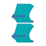 12 Pack Mens Soft Breathable Cotton Bulk Buy Contrast Heel & Toe Socks