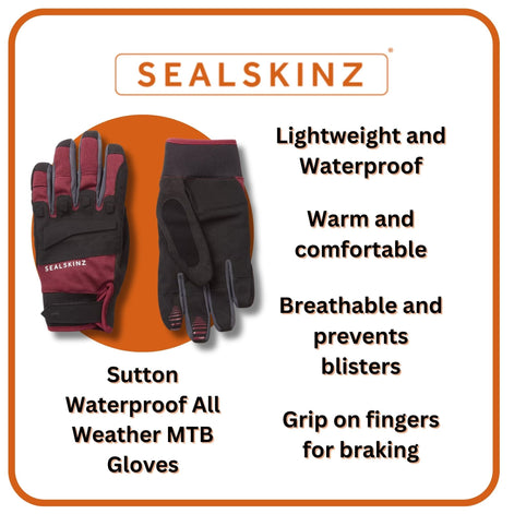Mens & Ladies Waterproof All Weather MTB Mountain Bike Gloves