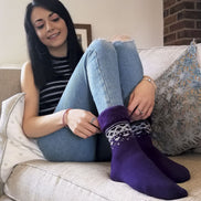 1 Pack Ladies Turn Over Top Warm Nordic Bed Socks for Winter