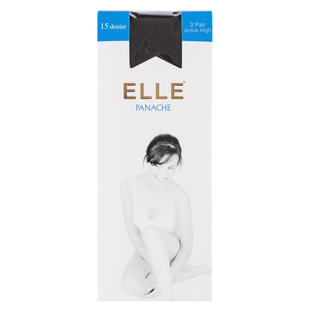 3 Pack Ladies 15 Denier 100% Nylon Ankle Highs - Sheer Lightweight Comfort