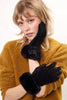 Louche Emer Faux Suede And Fur Cuffed Touch Screen Gloves - Black