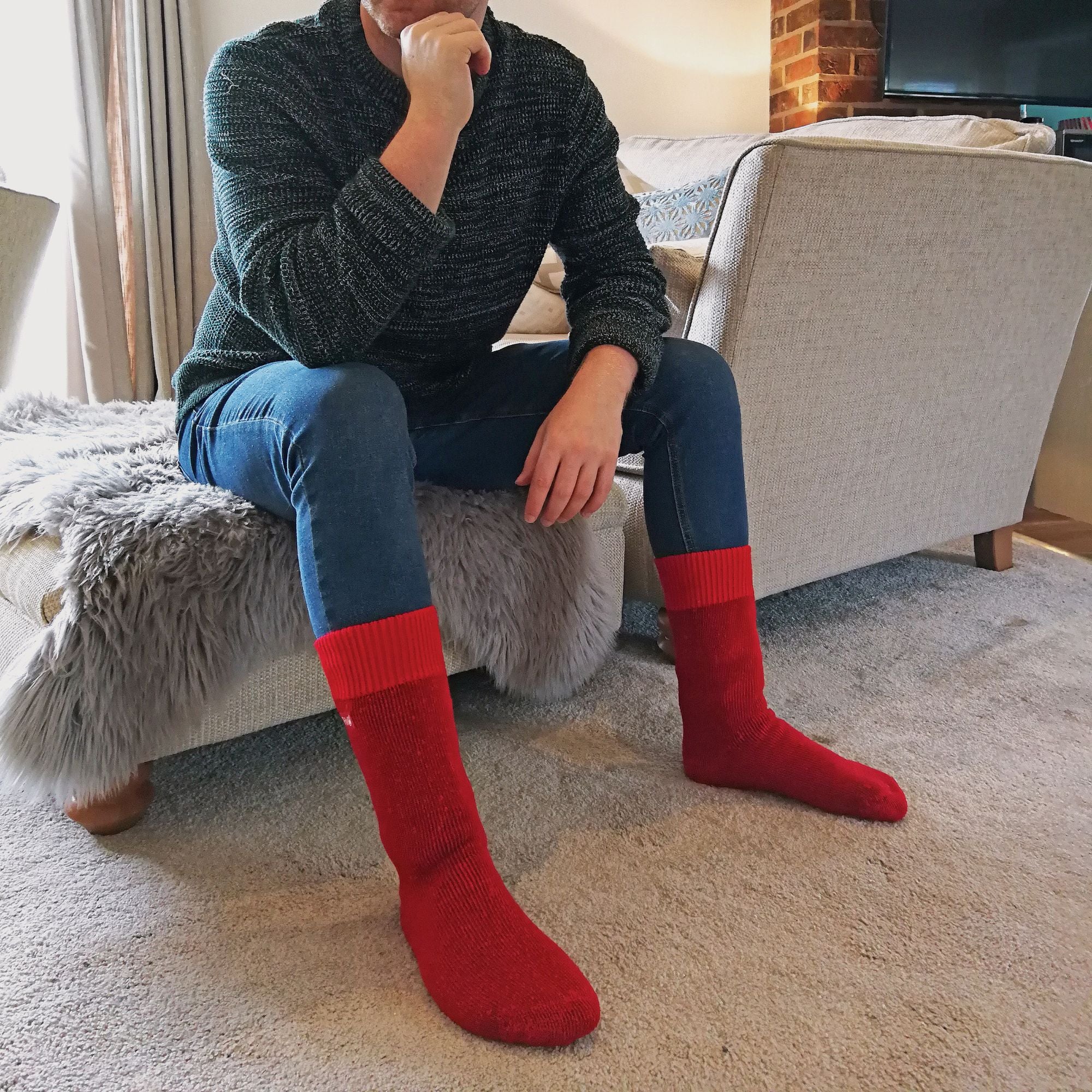 Mens Thick Winter Thermal Socks with Comfort Top (Multipack Options)