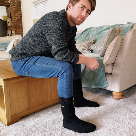 Mens Thick Winter Thermal Socks with Comfort Top (Multipack Options)